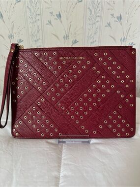 Michael Kors Garnet Grommet-Accent Wristlet